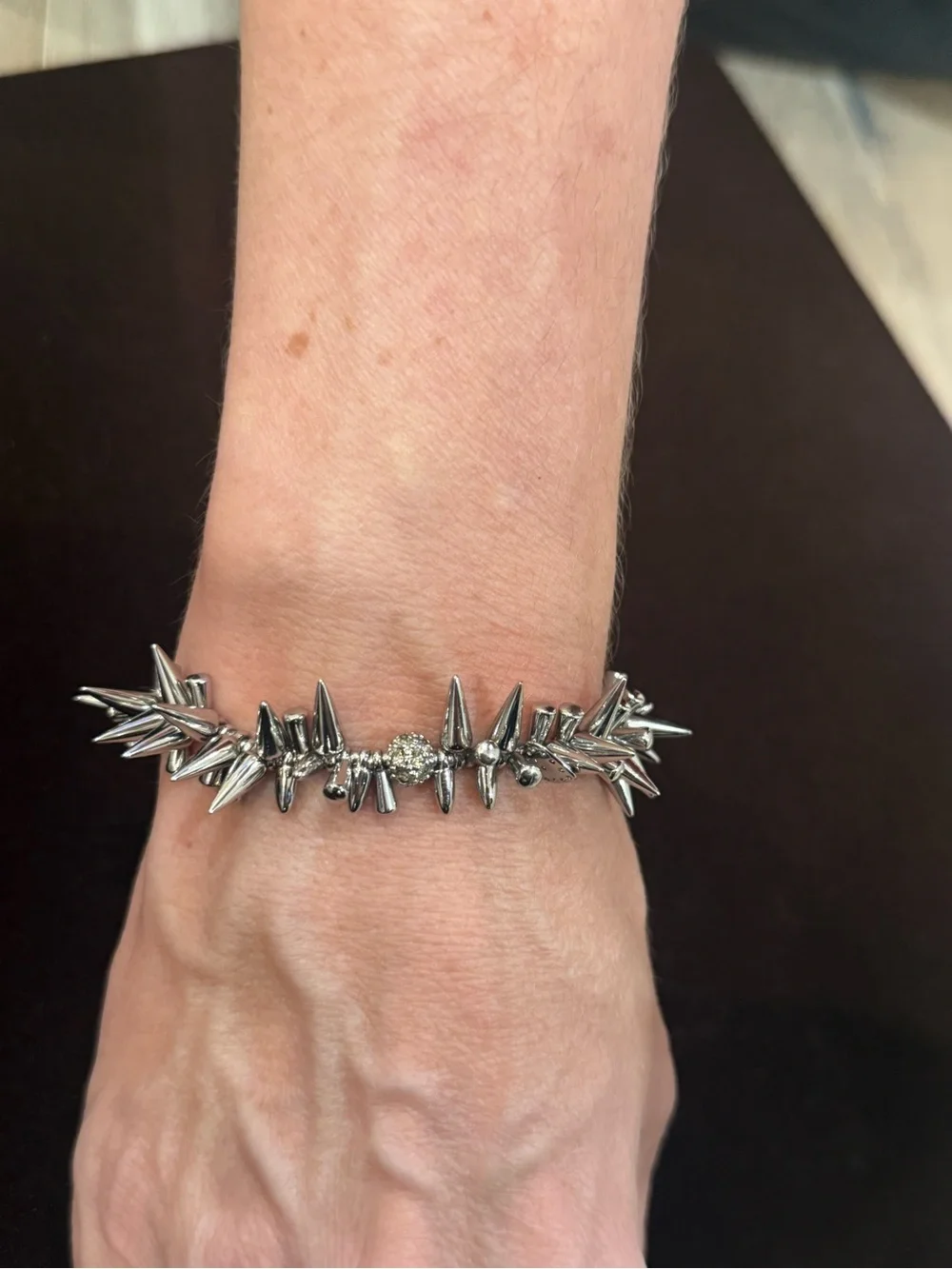 Stella & Dot Silver Spike & Pave Crystal Stretch Bracelet - Women's Jewelry